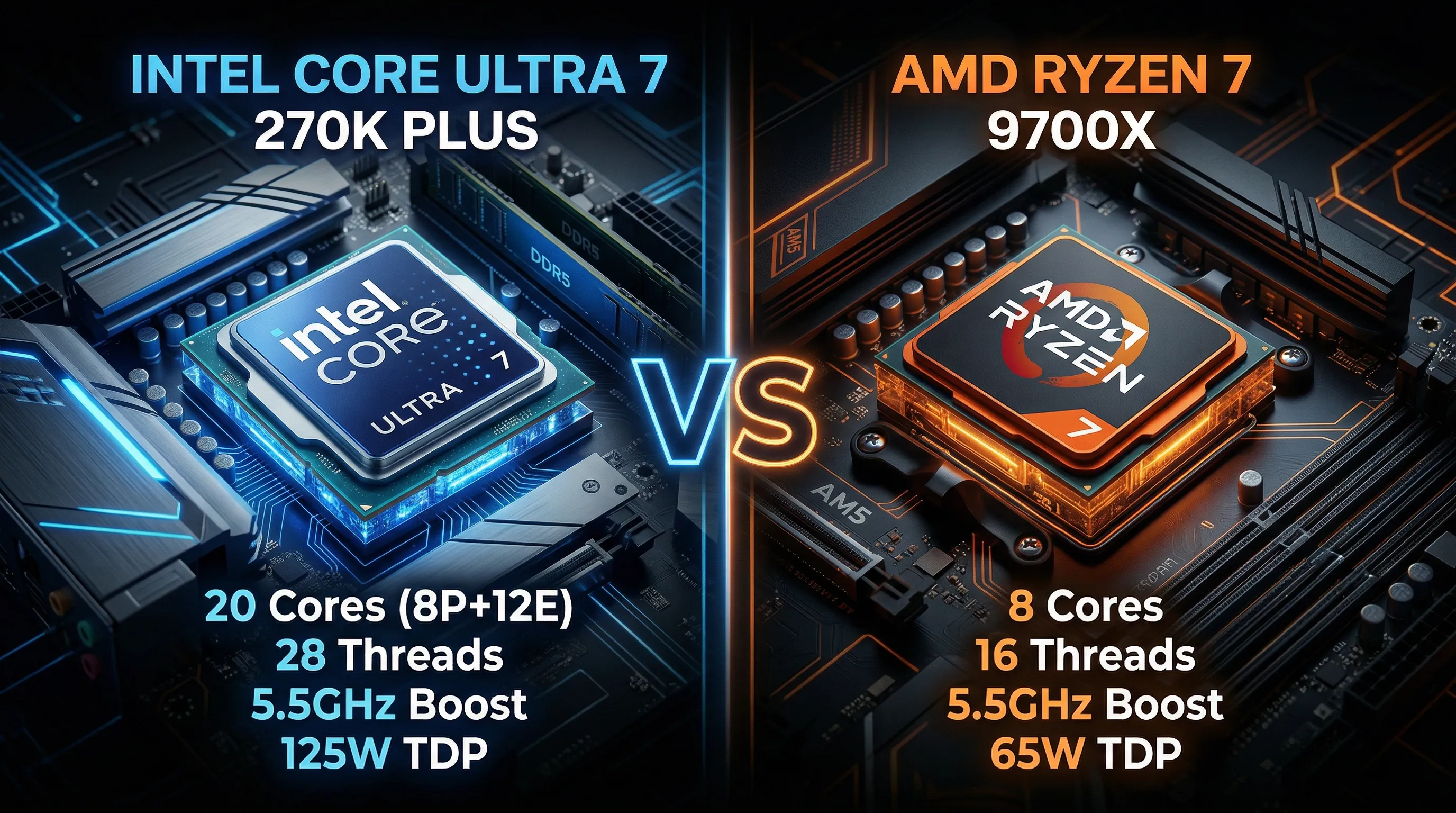 Intel Core Ultra 7 270K Plus vs Ryzen 7 9700X : le nouveau champion du milieu de gamme est-il né ?
