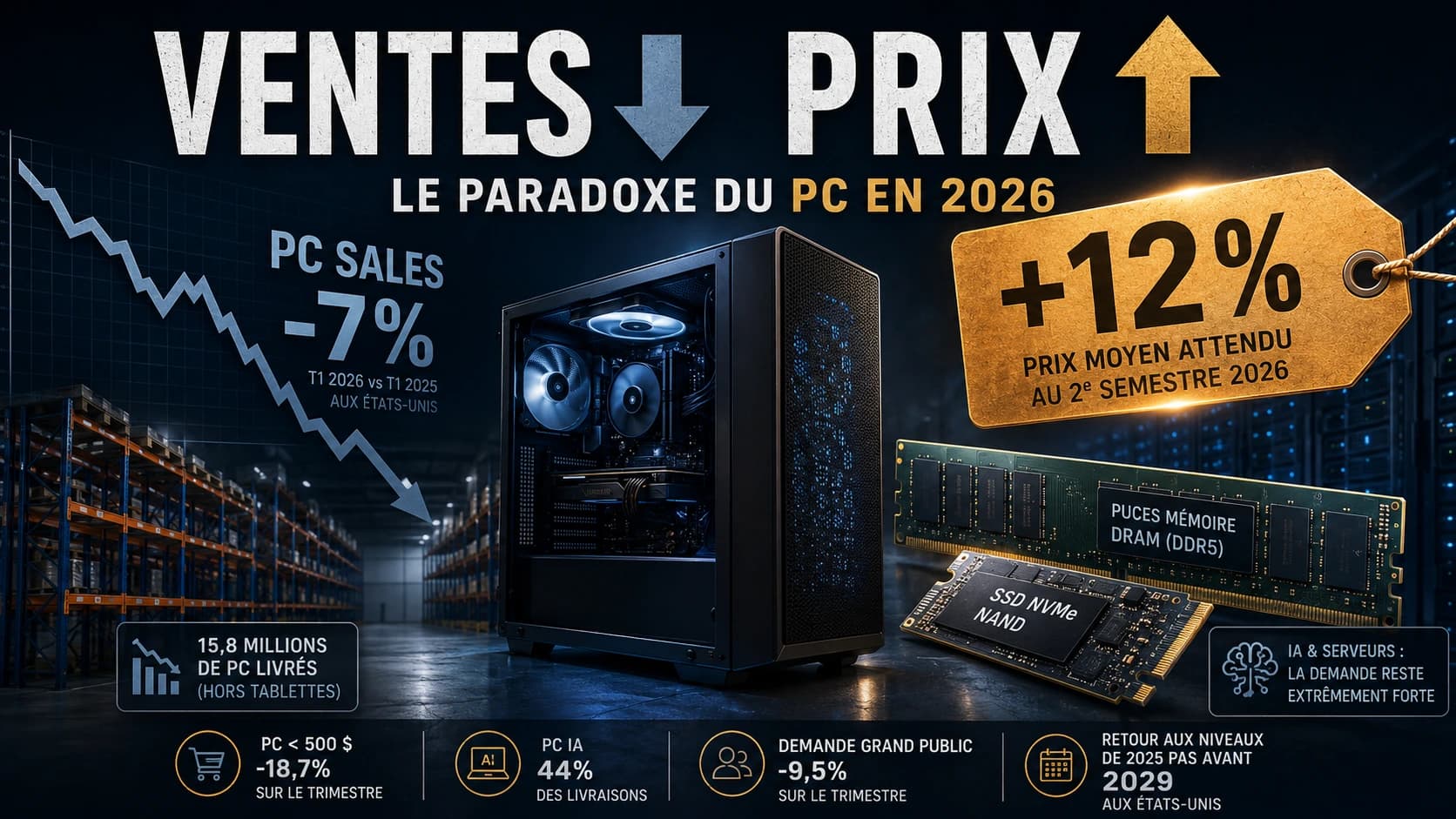 Ventes de PC en chute : pourquoi les prix montent quand même