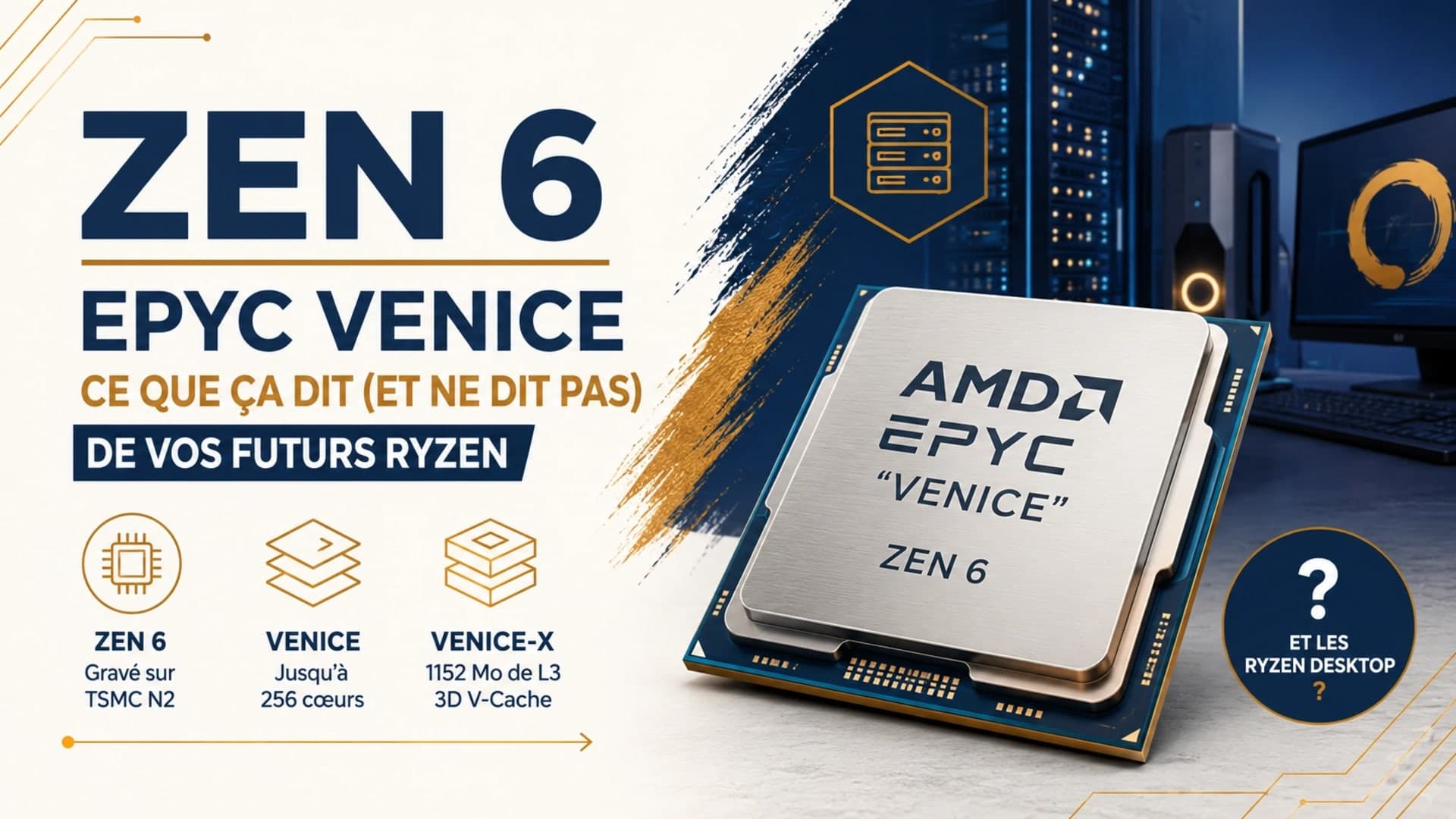 Zen 6 : ce que les EPYC Venice disent (et ne disent pas) de vos futurs Ryzen